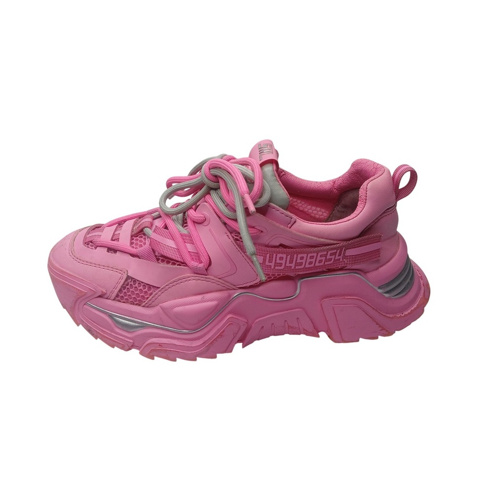 Steve Madden Power Sneakers Womens 8M Pink Chunky Platform Mesh POWE06S1